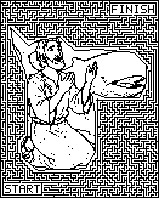Printable Bible maze around Jonah and the great fish