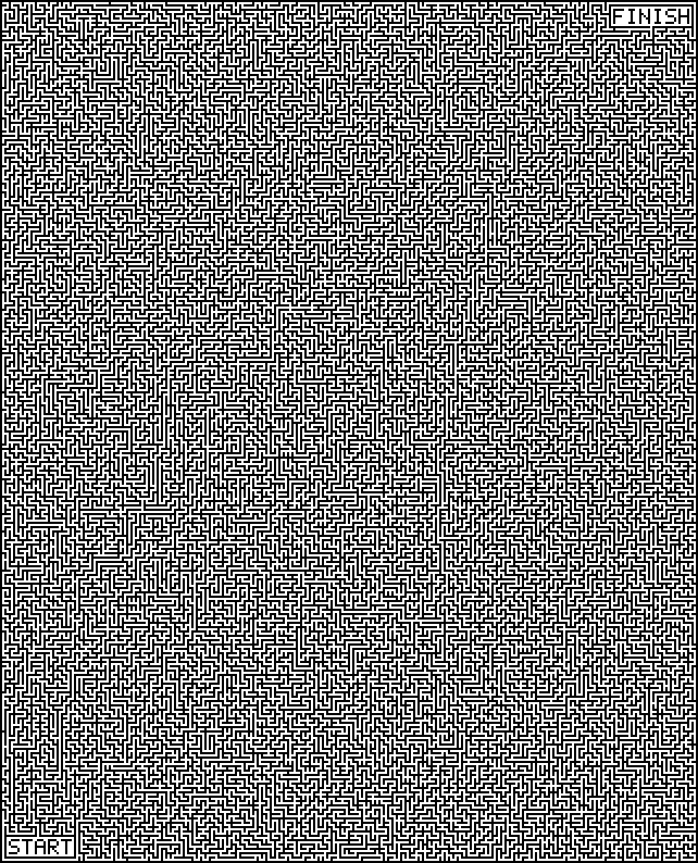 Hard printable maze that fills a whole page