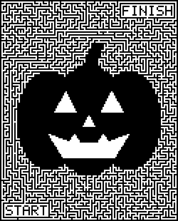 Printable Halloween maze around a pumpkin