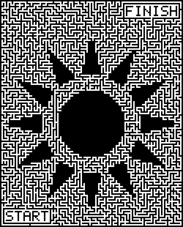 Printable summer maze around a sun