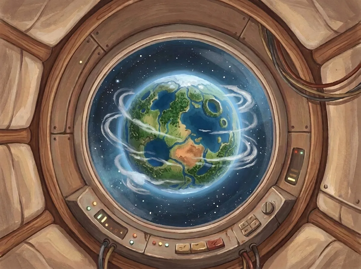 The planet in bloom: green land, blue seas and white clouds